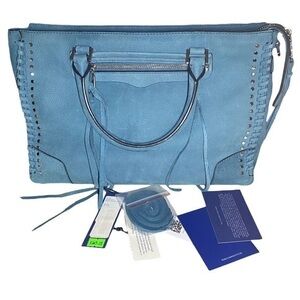 Rebecca Minkoff Blue Suede Leather Bag With Strap